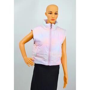Juicy Couture Pastel Puffy Vest - Sleeveless Warmth with a Splash of Sass M